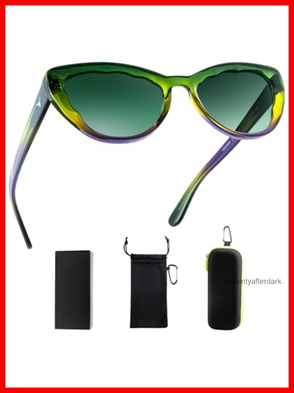 THUNY Cat Eye Sunglasses Polarized UV400 Acetate Petal Frame